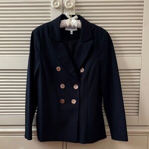 10 Crosby Derek Lam Navy Double-Breasted Blazer